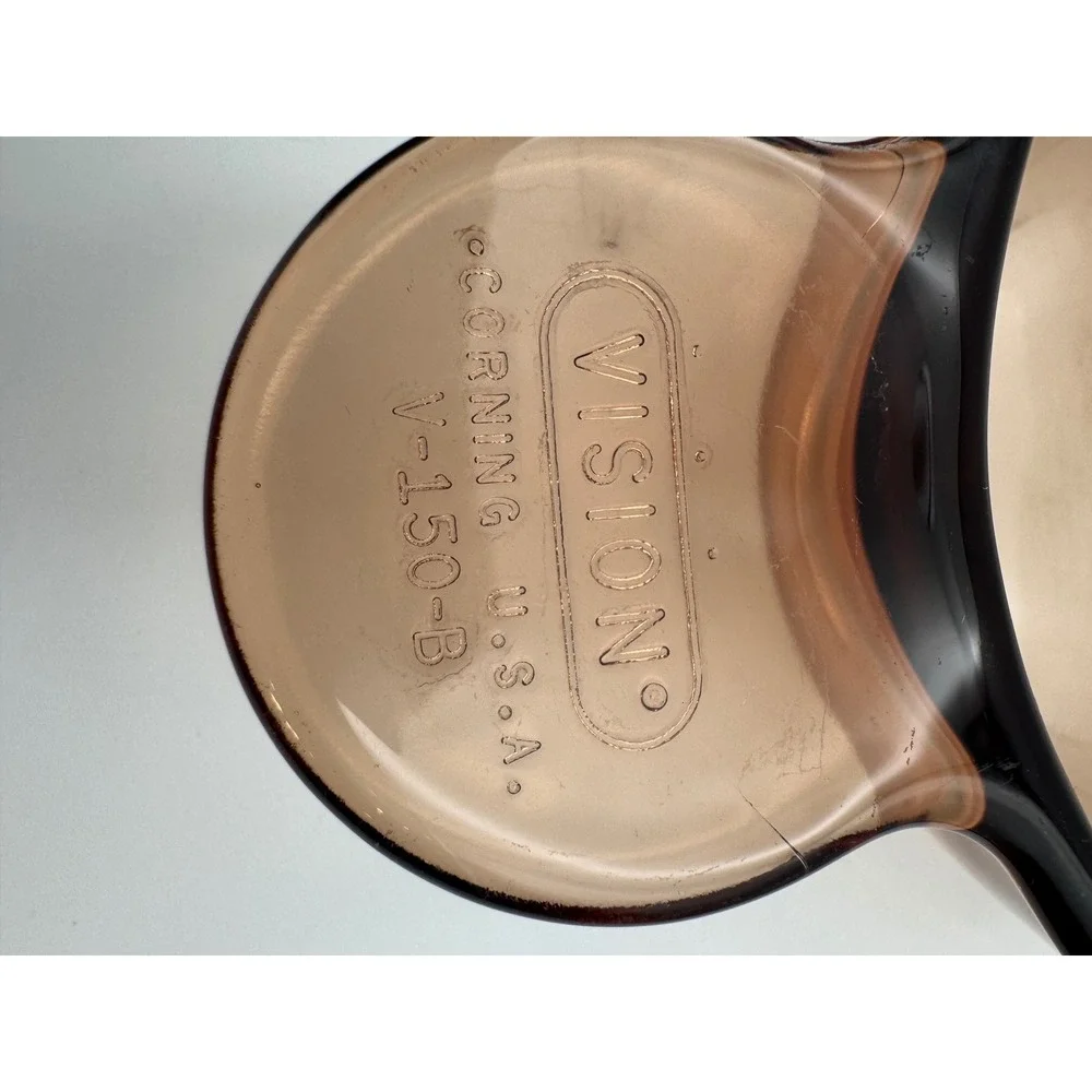 Corning Vision Amber Glass Grab-It Bowl V-150-B Vintage‎ USA Made Brown Cookware